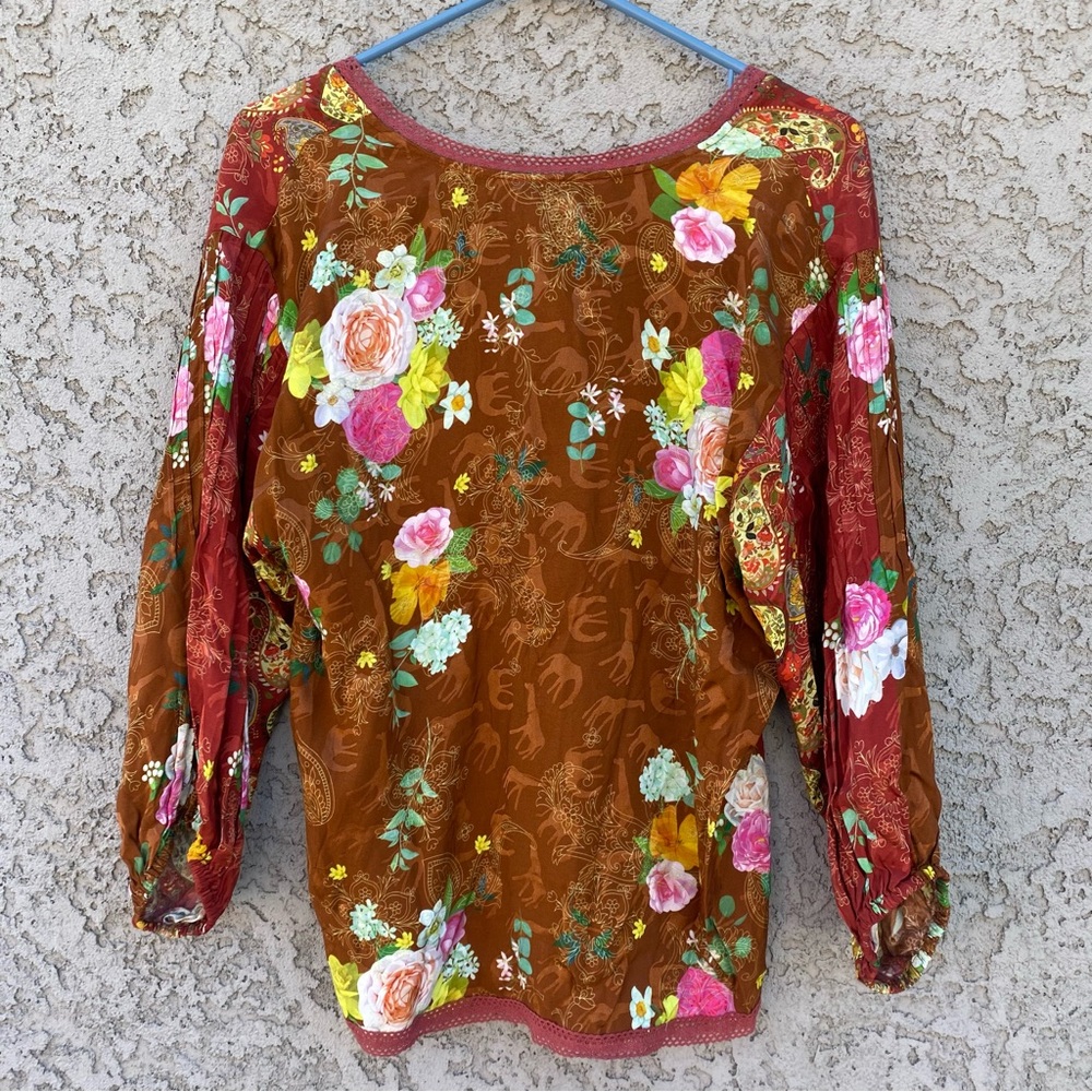 JOHNNY WAS Paisley Button Blouse - Picture 8 of 11